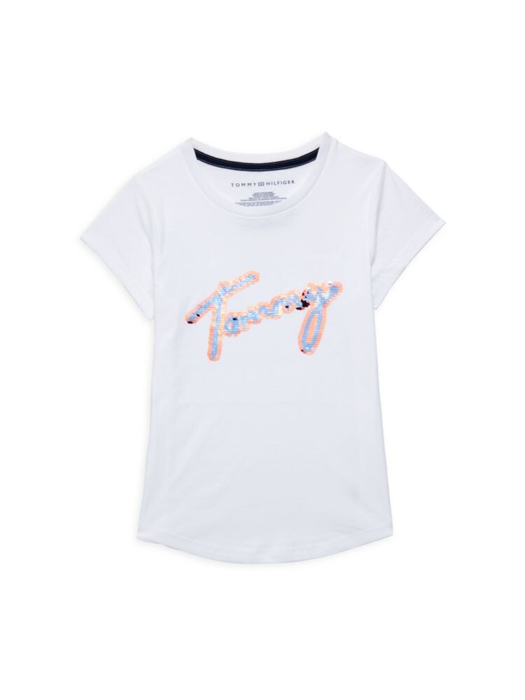 

Футболка с логотипом для маленькой девочки Tommy Hilfiger, белый