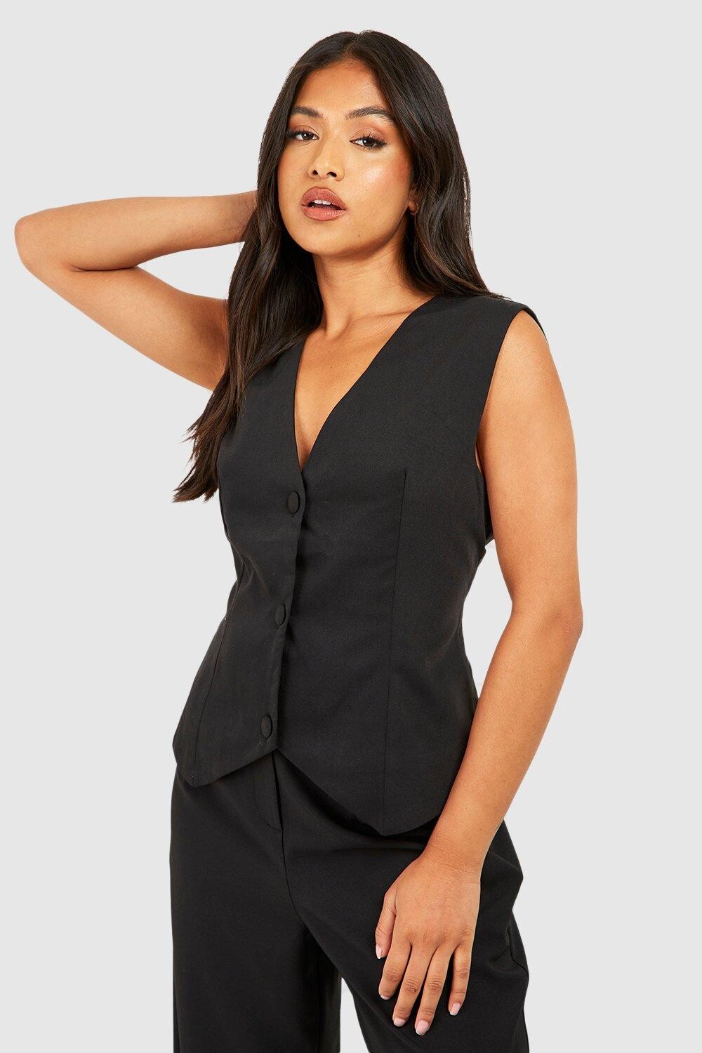

Маленький тканый жилет Boohoo, черный