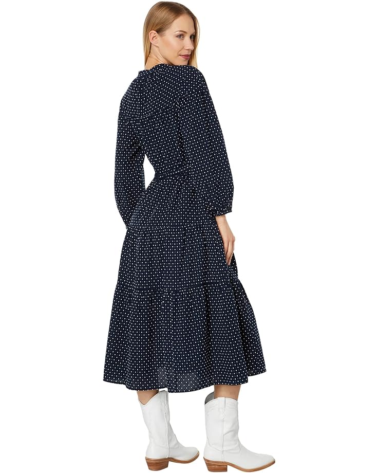 Платье Madewell Mariette - Long Sleeve V-Neck Tiered Midi, цвет Yarn-Dye Jacquard цена и фото