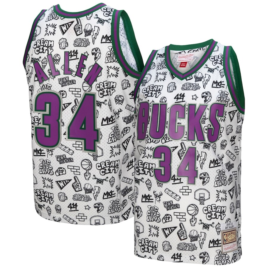 

Джерси Mitchell & Ness Milwaukee Bucks, белый