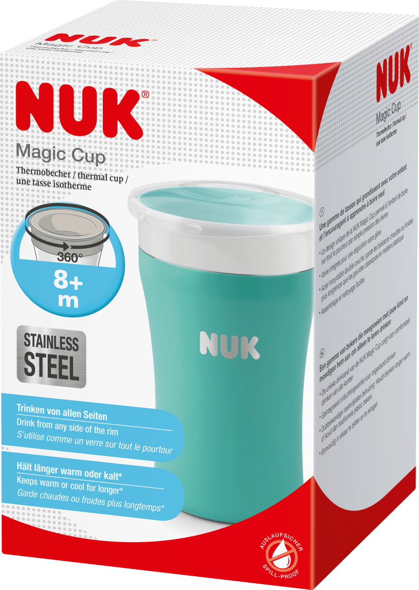 цена Чашка для питья Magic Cup нержавеющая сталь бирюзовый 230 мл 1 шт. NUK
