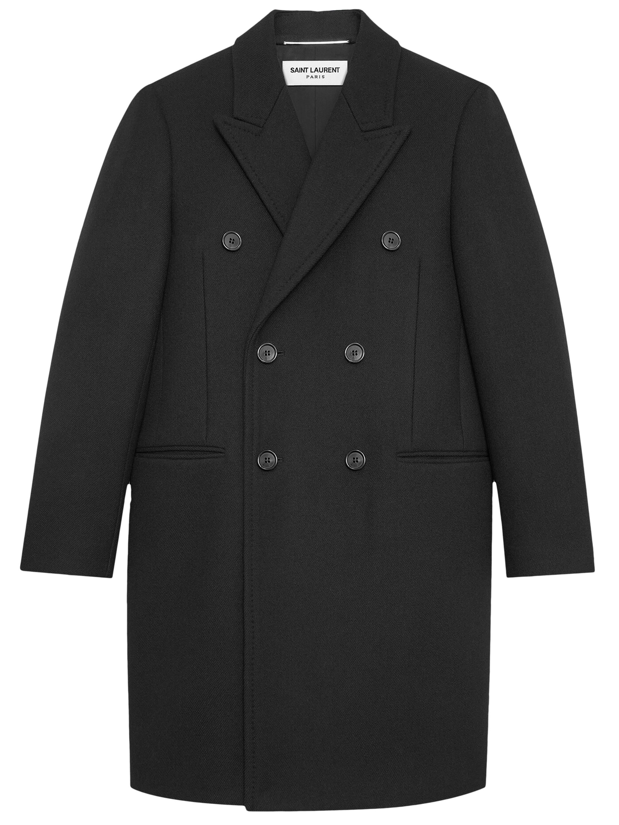 цена Пальто Saint Laurent Wool, черный