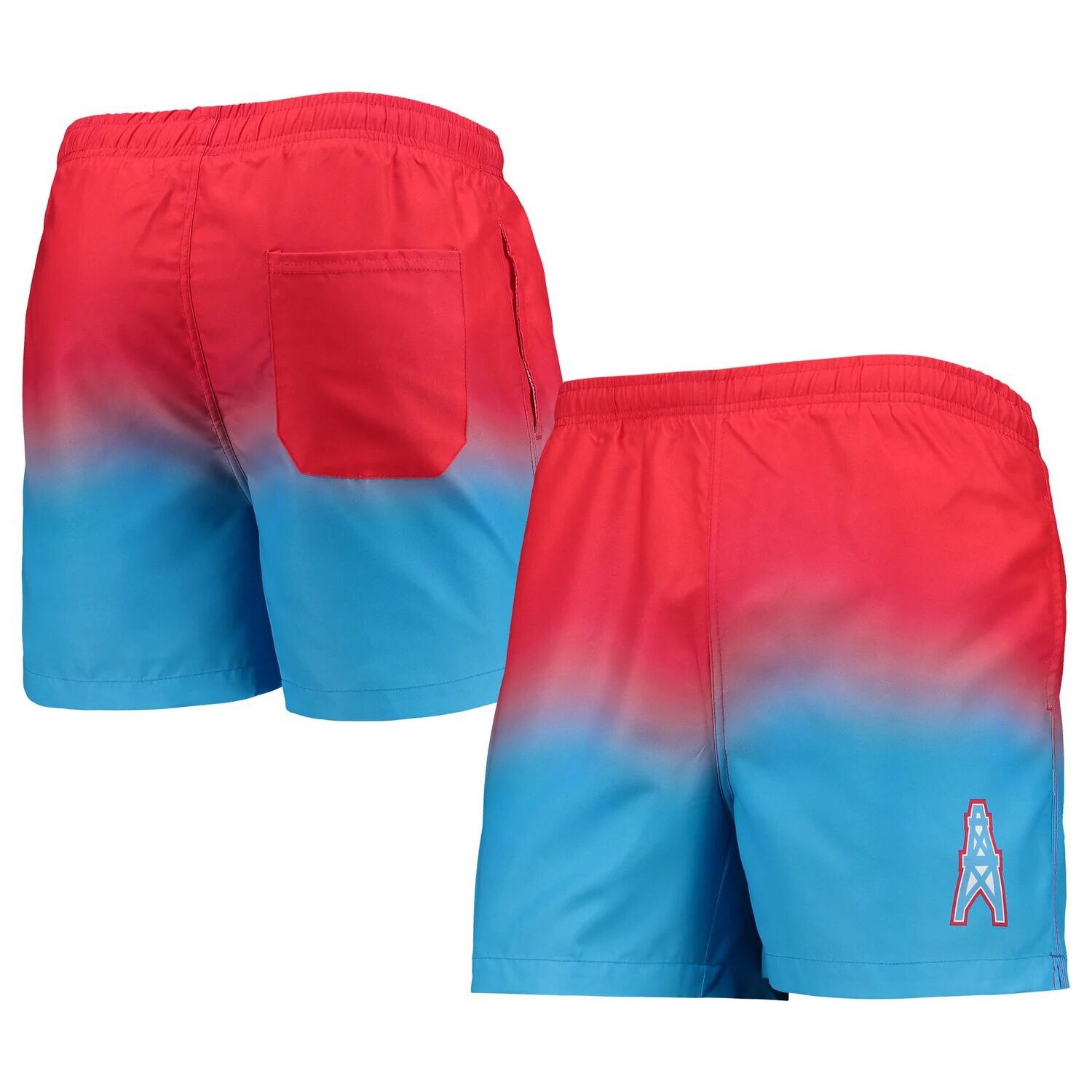 Мужские голубые шорты для плавания FOCO Houston Oilers Gridiron Classics Retro Dip-Dye