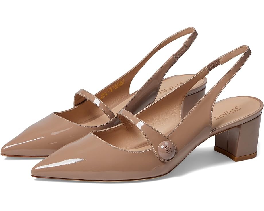 

Туфли Stuart Weitzman SW 50 Block Slingback, цвет Fawn