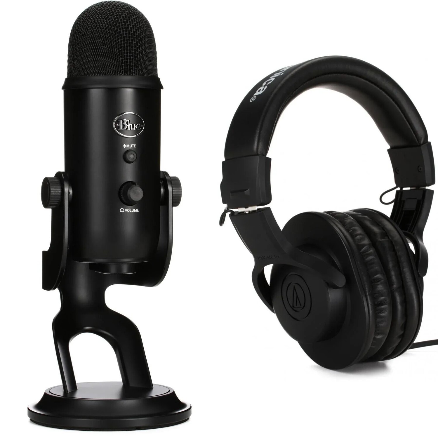 

Blue Microphones Многонаправленный USB-конденсаторный микрофон Yeti с наушниками M20x — затемнение