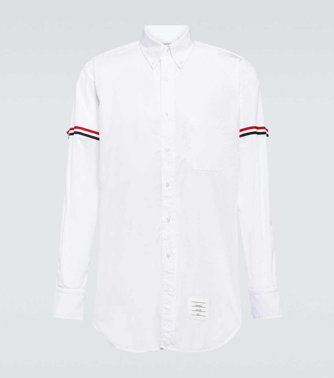 цена Рубашка из хлопка с отделкой Ticolor Thom Browne, белый