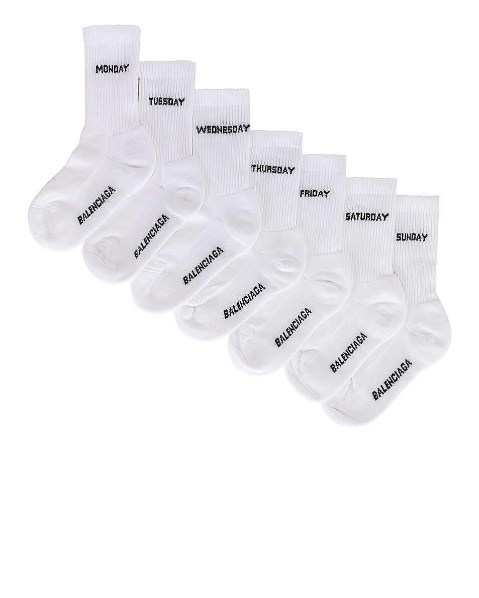 Носки Balenciaga 7 Days Of The Week Set, цвет White & Black