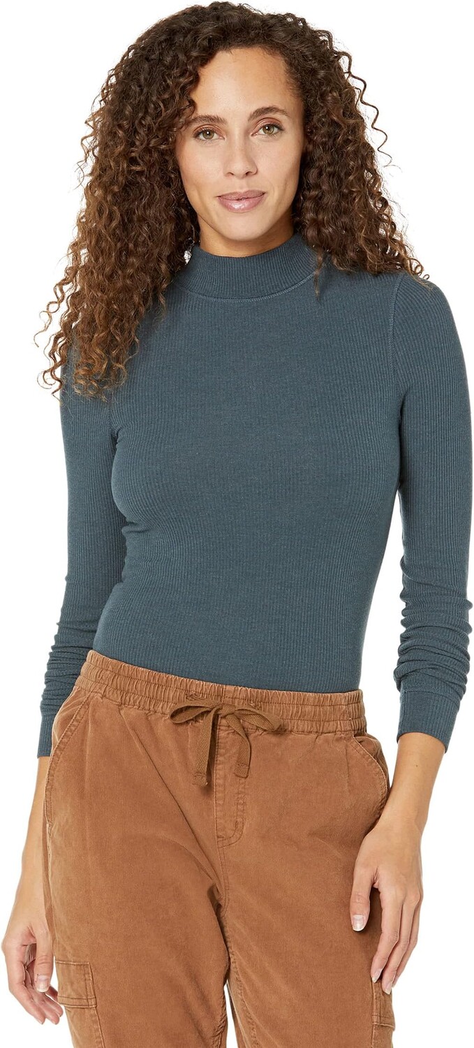 

Свитер Foundation Rib Mock Neck Prana, цвет Grey Blue Heather
