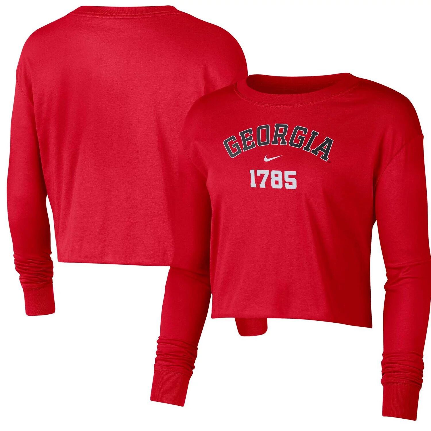 

Женские кроссовки Nike Red Georgia Bulldogs Est. Укороченная футболка с длинным рукавом Nike