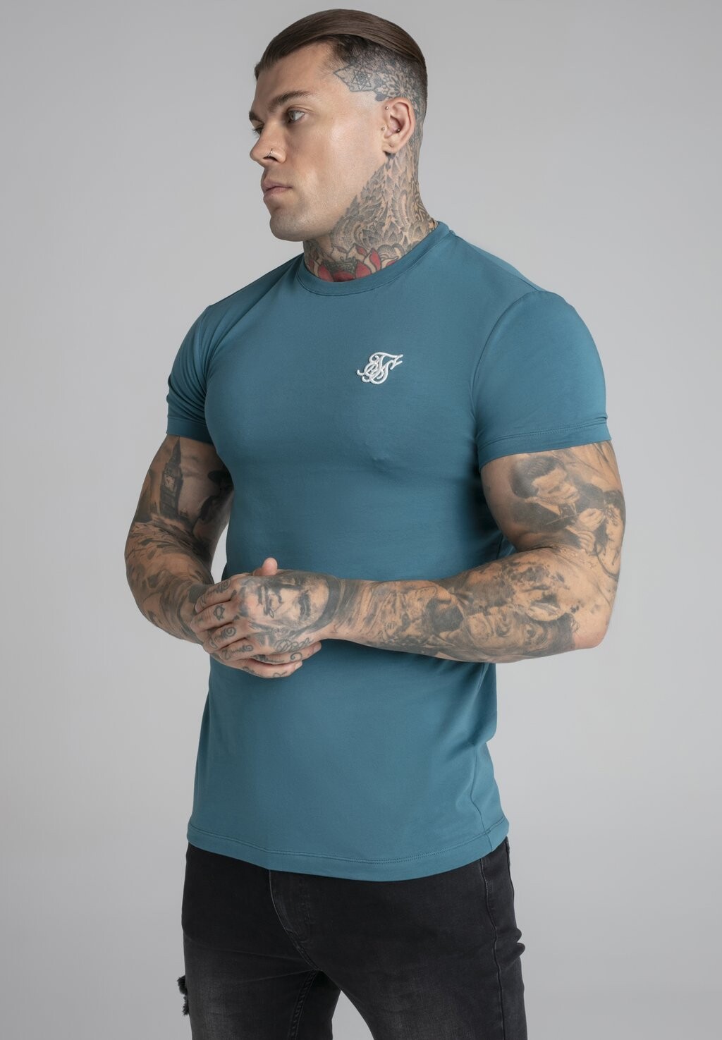 

Базовая футболка Muscle Fit SIKSILK, бирюзовый, Зеленый