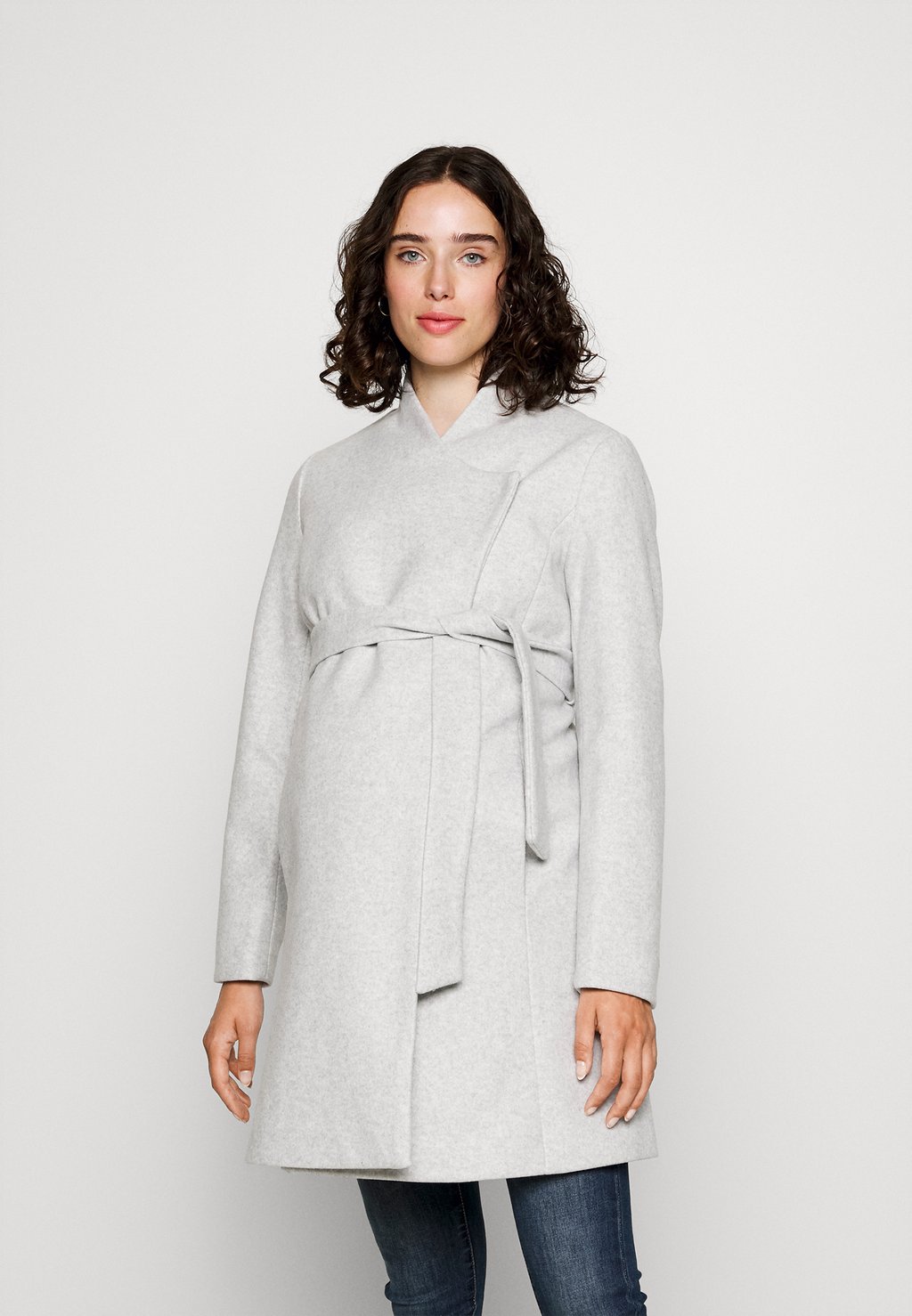 Пальто классическое Mlrox Coat MAMALICIOUS, цвет super light grey melange