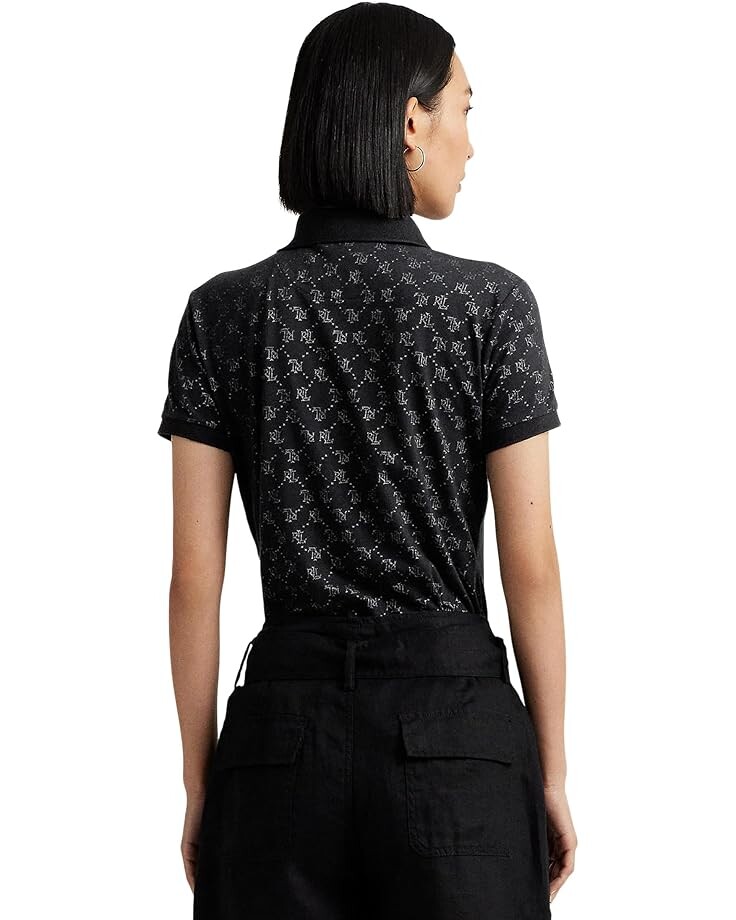 

Поло LAUREN Ralph Lauren Logo Jacquard Polo Shirt, черный