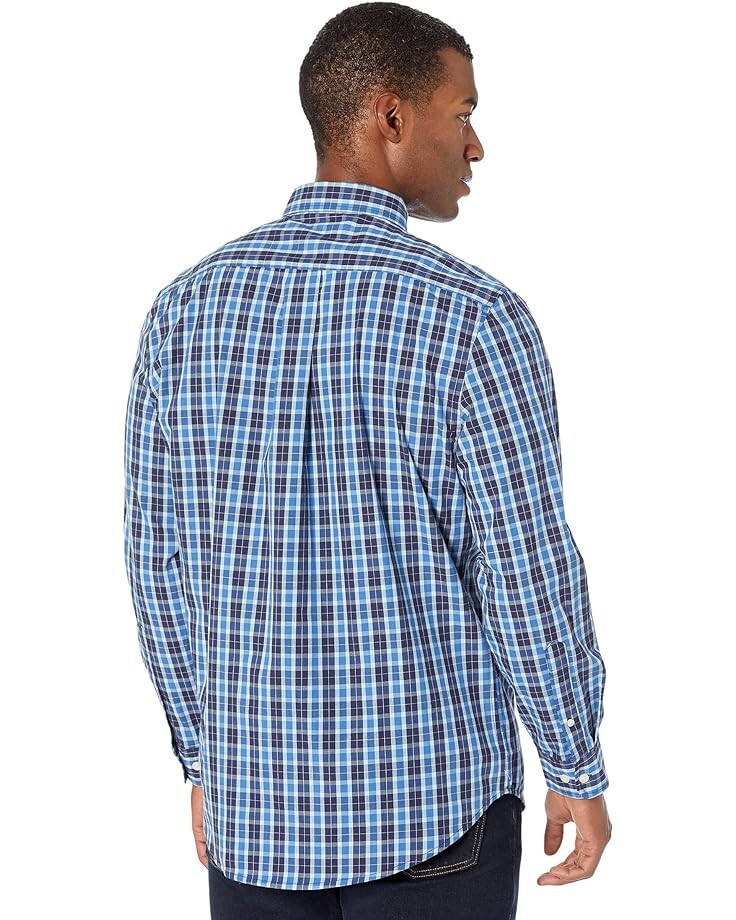 

Рубашка U.S. POLO ASSN. Long Sleeve Yarn-Dye Peached Poplin Woven Shirt, цвет Classic Navy