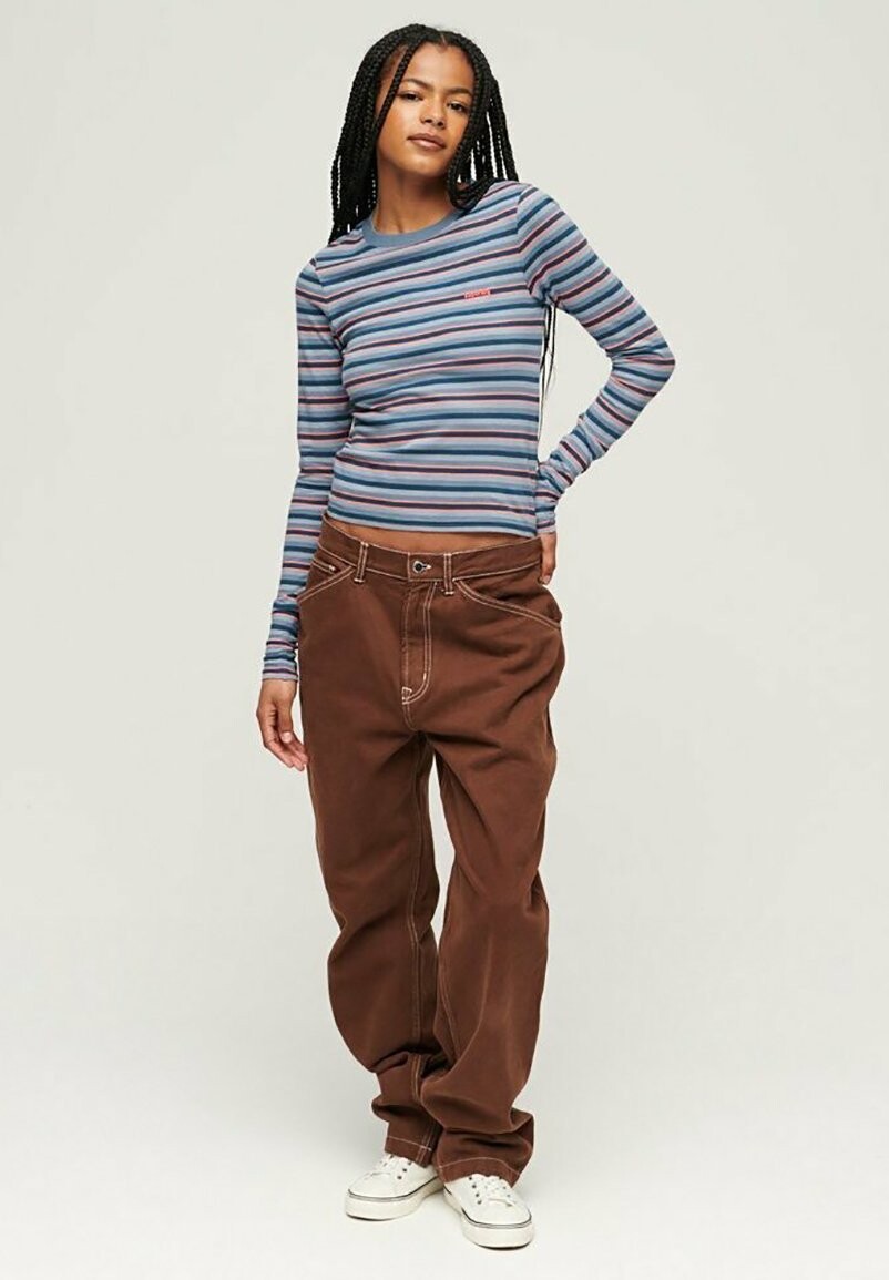 

Свитшот Superdry STRIPE LONG SLEEVE, цвет wedgewood blue stripe