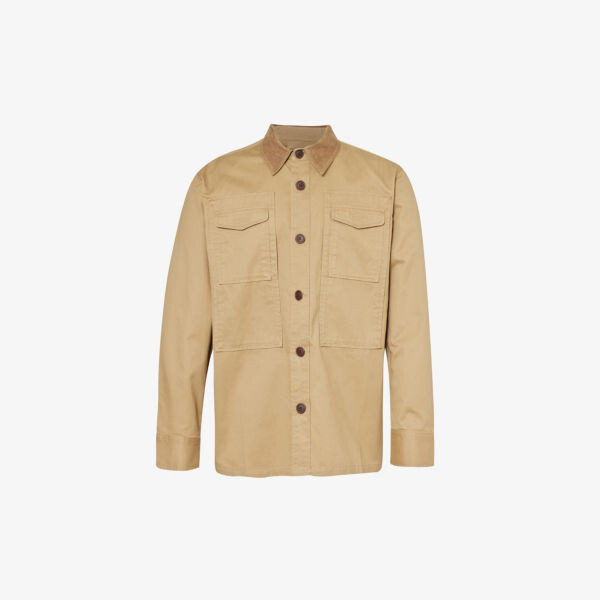 

Рубашка faulkner из хлопкового твила с вельветовым воротником Barbour, цвет trench