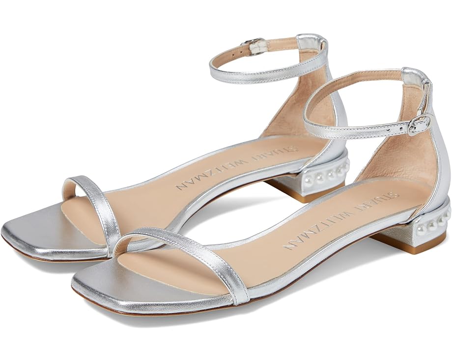 

Туфли Stuart Weitzman Nudistcurve Pearl Flat Sandal, серебряный