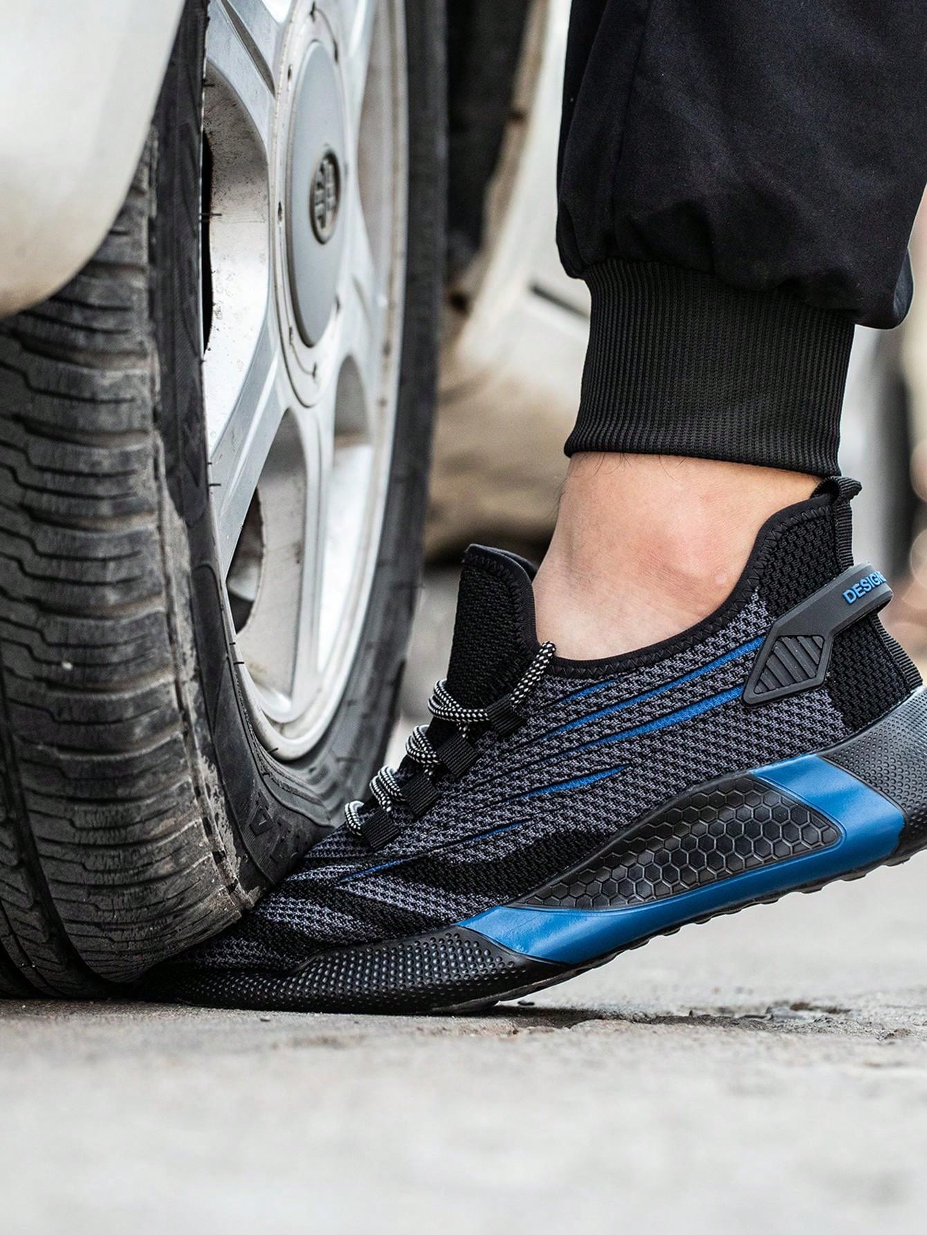 Дышащая защитная обувь для мужчин и женщин летом, синий дизайнерская легкая уличная сетчатая обувь boston terrier удобная и дышащая летняя обувь удобная обувь