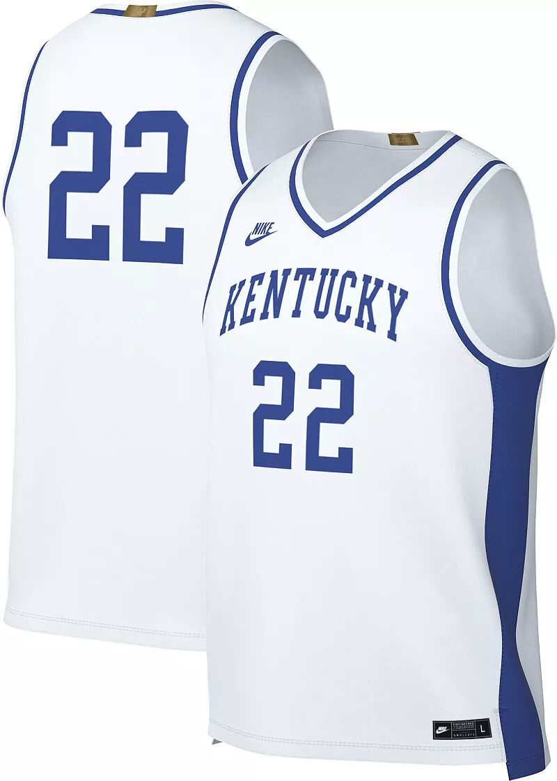 Мужская баскетбольная майка Nike Kentucky Wildcats #1 белого цвета/Game Royal Dri-FIT Limited в стиле ретро