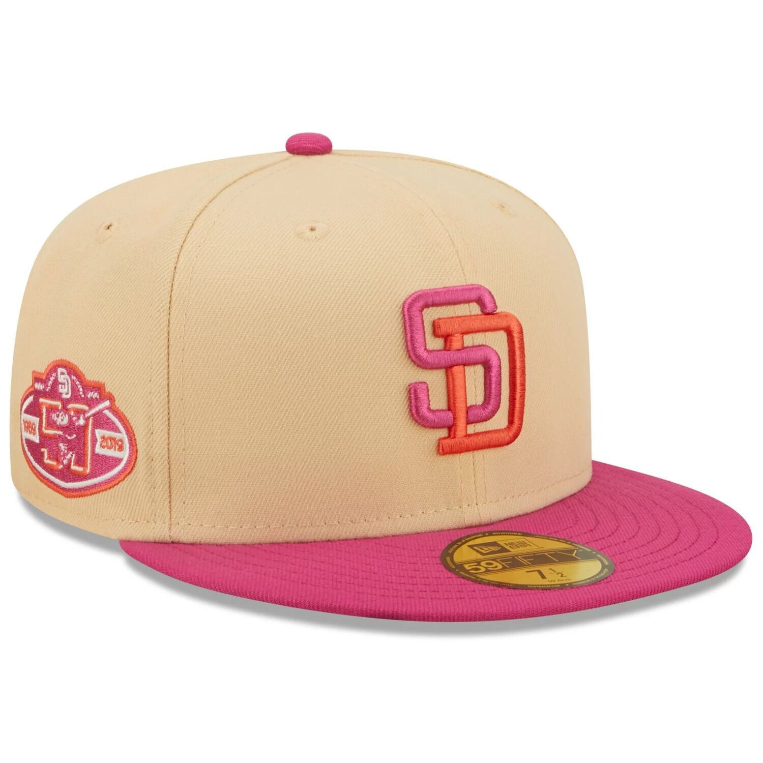 

Мужская облегающая шляпа New Era оранжевого/розового San Diego Padres 50th Anniversary Mango Passion 59FIFTY