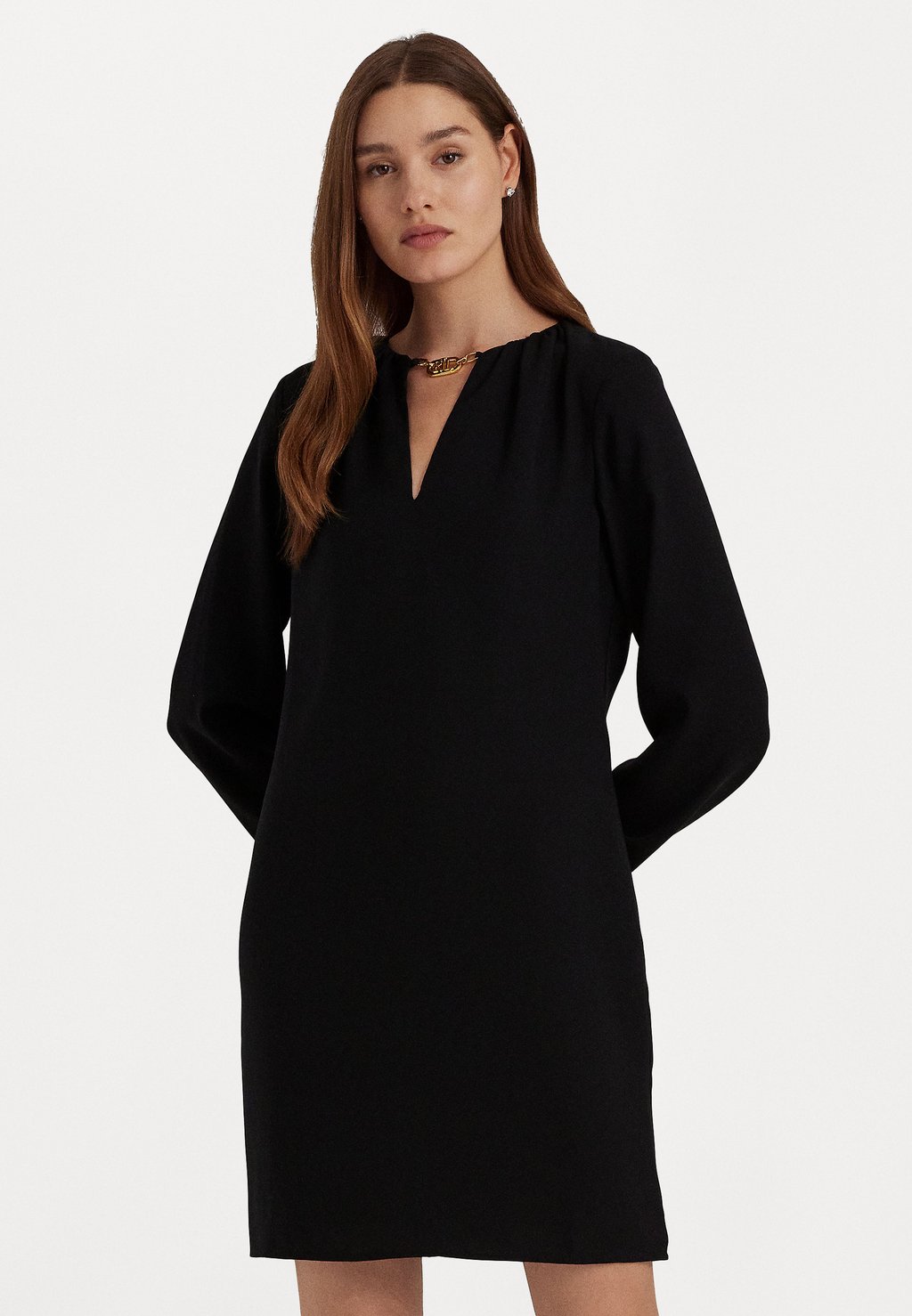 Элегантное платье Botley Long Sleeve Day Dress Lauren Ralph Lauren, черный платье lauren ralph lauren zoaltin long sleeve day синий