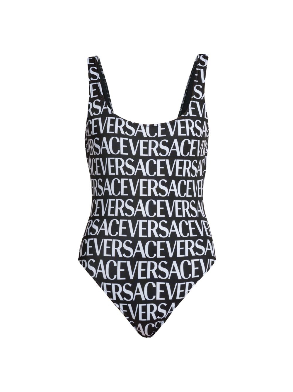 

Слитный купальник с логотипом Versace, черный