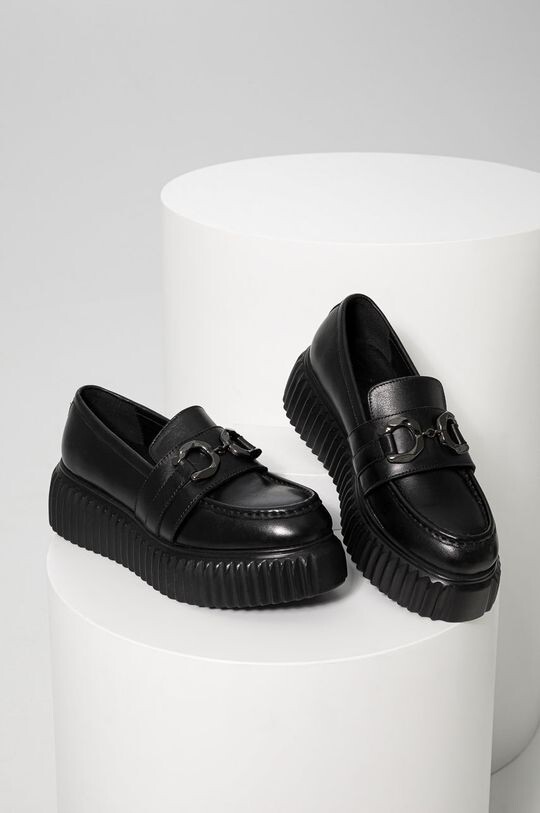 

Кожаные мокасины Answear Lab, черный