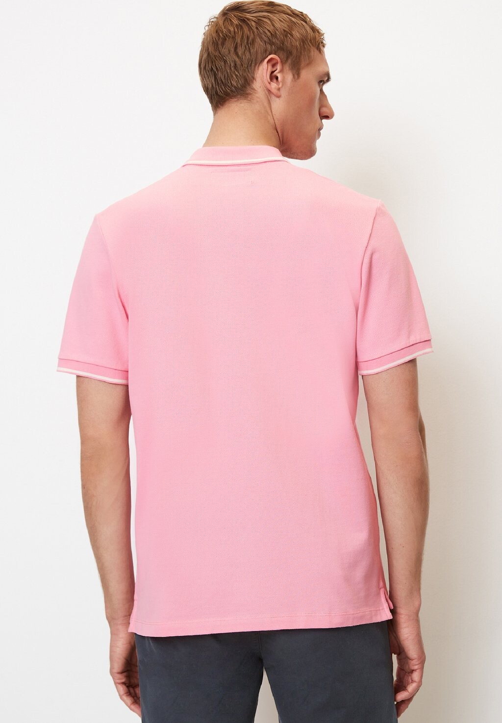 

Рубашка поло SHORT SLEEVE SLITS AT SIDE EMBROIDERY ON CHEST Marc O'Polo, абрикос