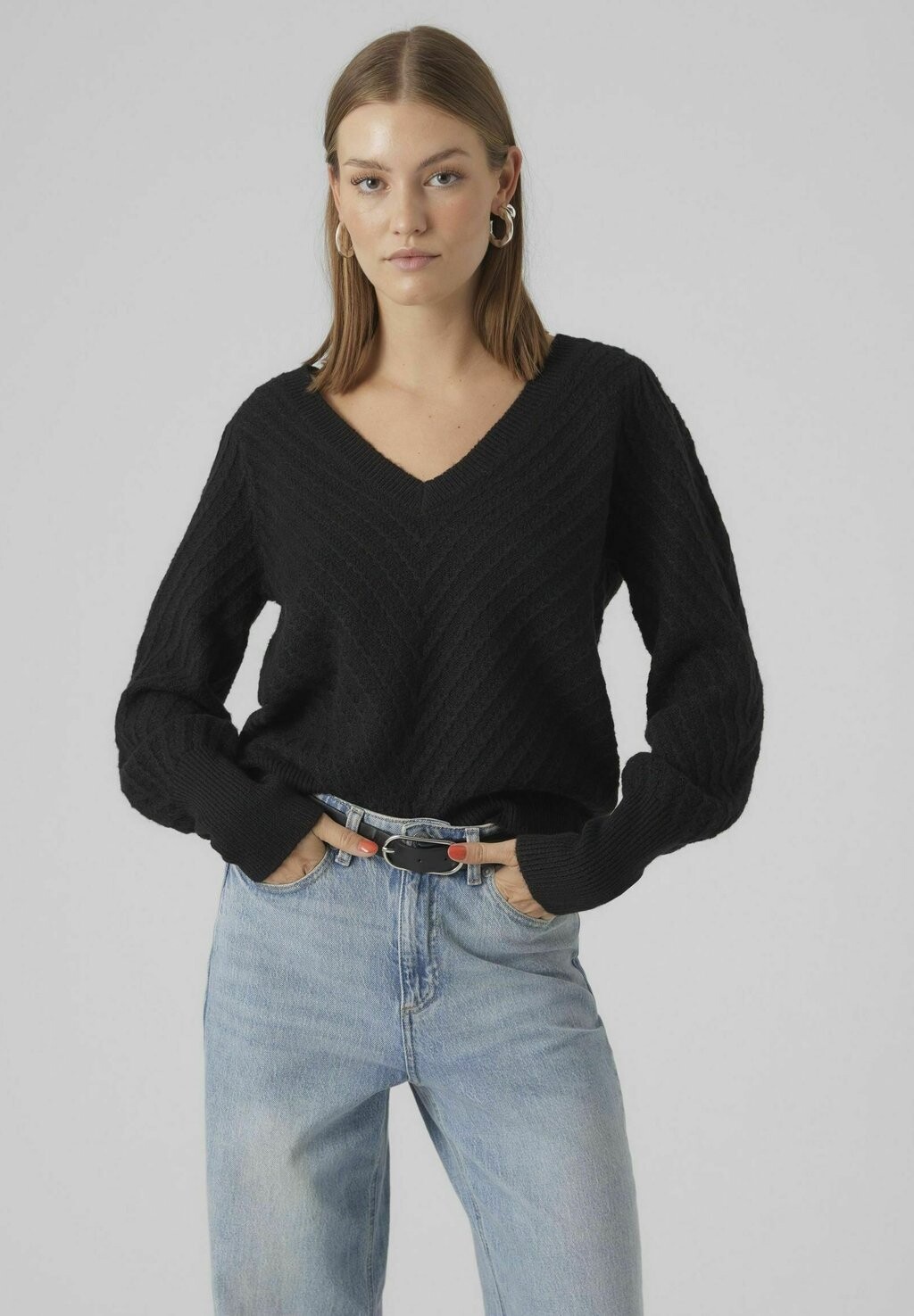 

Свитшот Vero Moda VMSTINNA LS STITCH GA EXC, черный