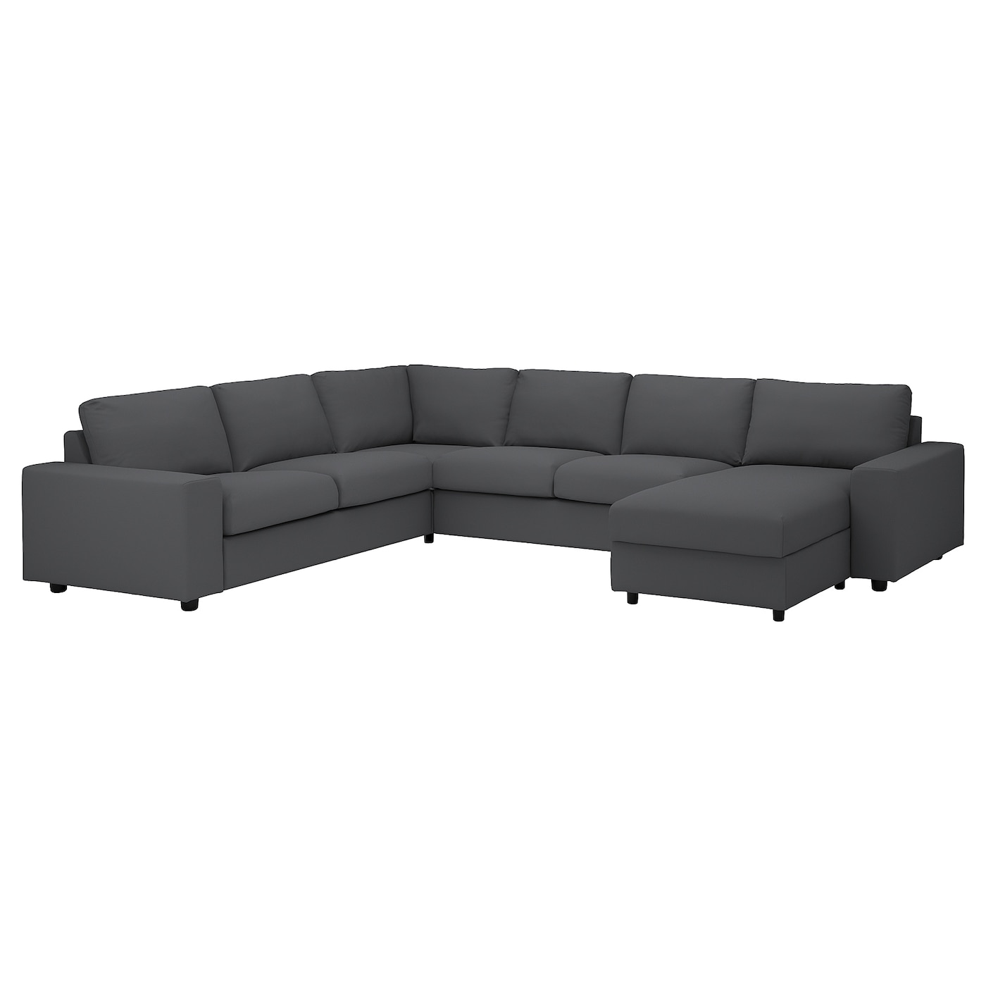 угловой диван флит ВИМЛЕ Диван угловой, 5-местный. диван+диван, с широкими подлокотниками/Халларп серый VIMLE IKEA