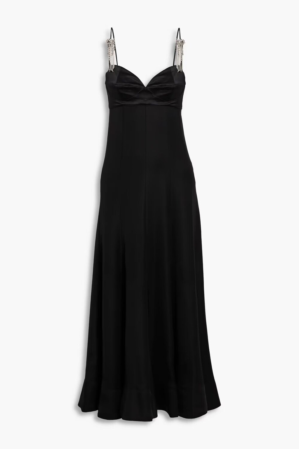 

Расклешенное атласное платье макси с кристаллами 3.1 Phillip Lim, черный