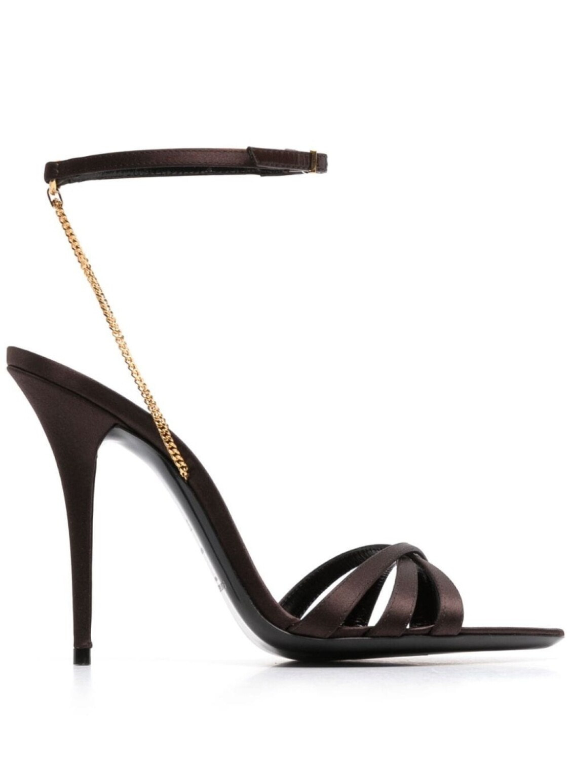 

Saint Laurent атласные босоножки Melody 115, коричневый
