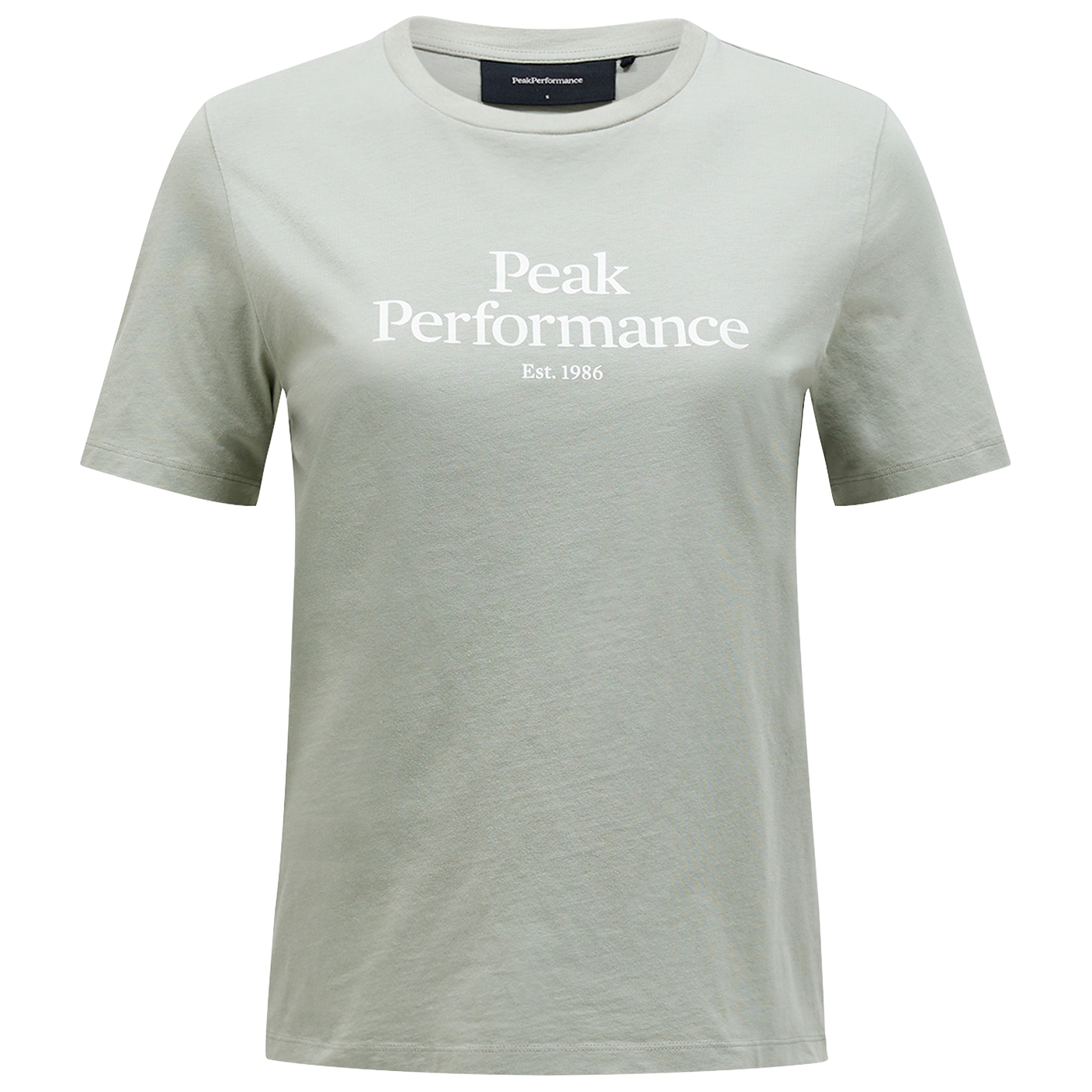 футболка с принтом original tee peak performance цвет med grey melange black Футболка Peak Performance Women's Original Tee, цвет Limit Green