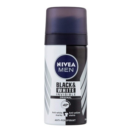 

Мужской невидимый черно-белый дезодорант, 48 часов, мини-формат, 35 мл Nivea