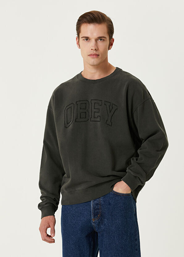 

Толстовка с вышитым логотипом Obey, зеленый