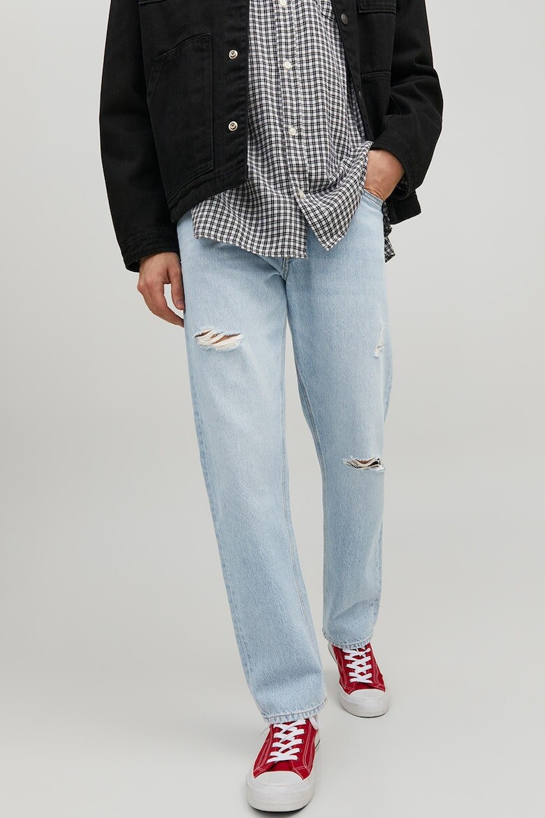 

Прямые джинсы с потертым эффектом Jack & Jones, синий