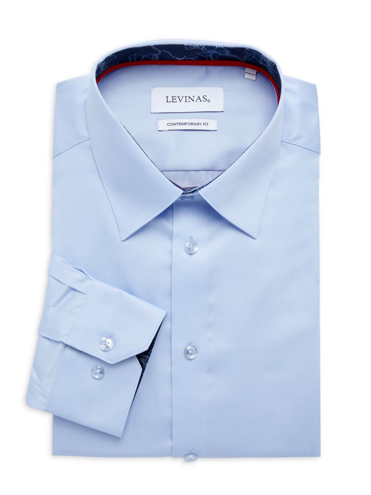 Контрастная спортивная рубашка современного кроя Levinas, цвет Light Blue