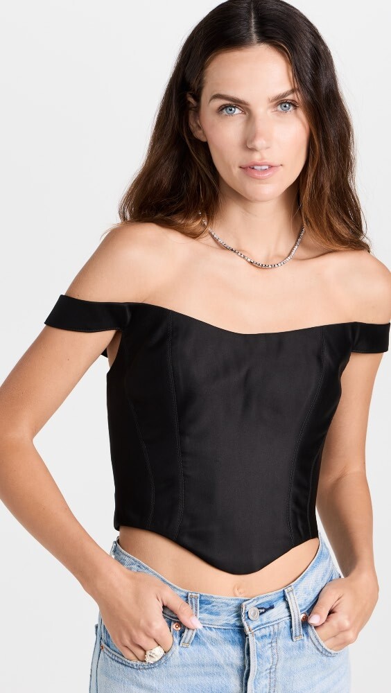 

Топ Rozie Corsets Off Shoulder Satin Corset, черный