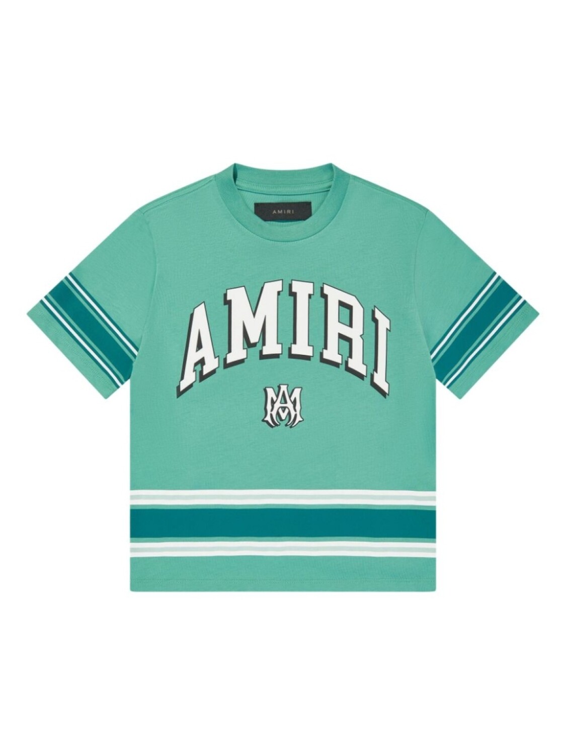 

AMIRI KIDS футболка в полоску с логотипом, синий