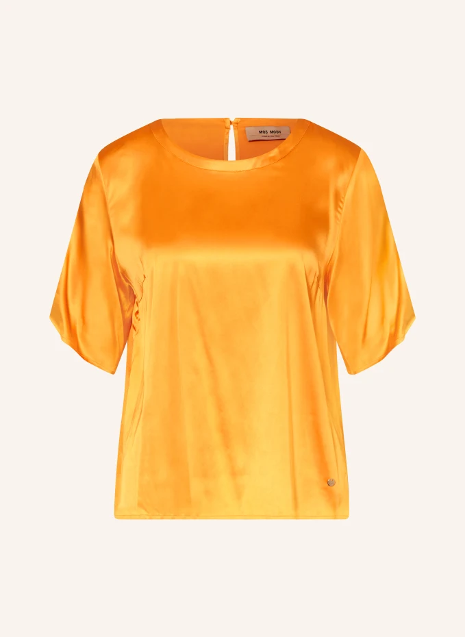 Атласная блузка-рубашка mmevie Mos Mosh, оранжевый