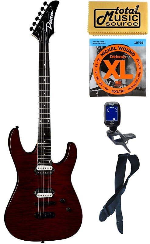 

Электрогитара Dean Modern 24 Select Flame Top Trans Cherry Electric Guitar, Bundle
