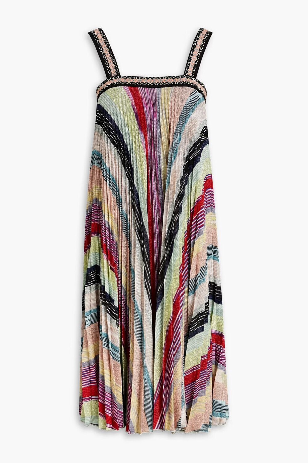 

Платье миди металлизированной плиссированной вязки крючком Missoni, светло-зеленый