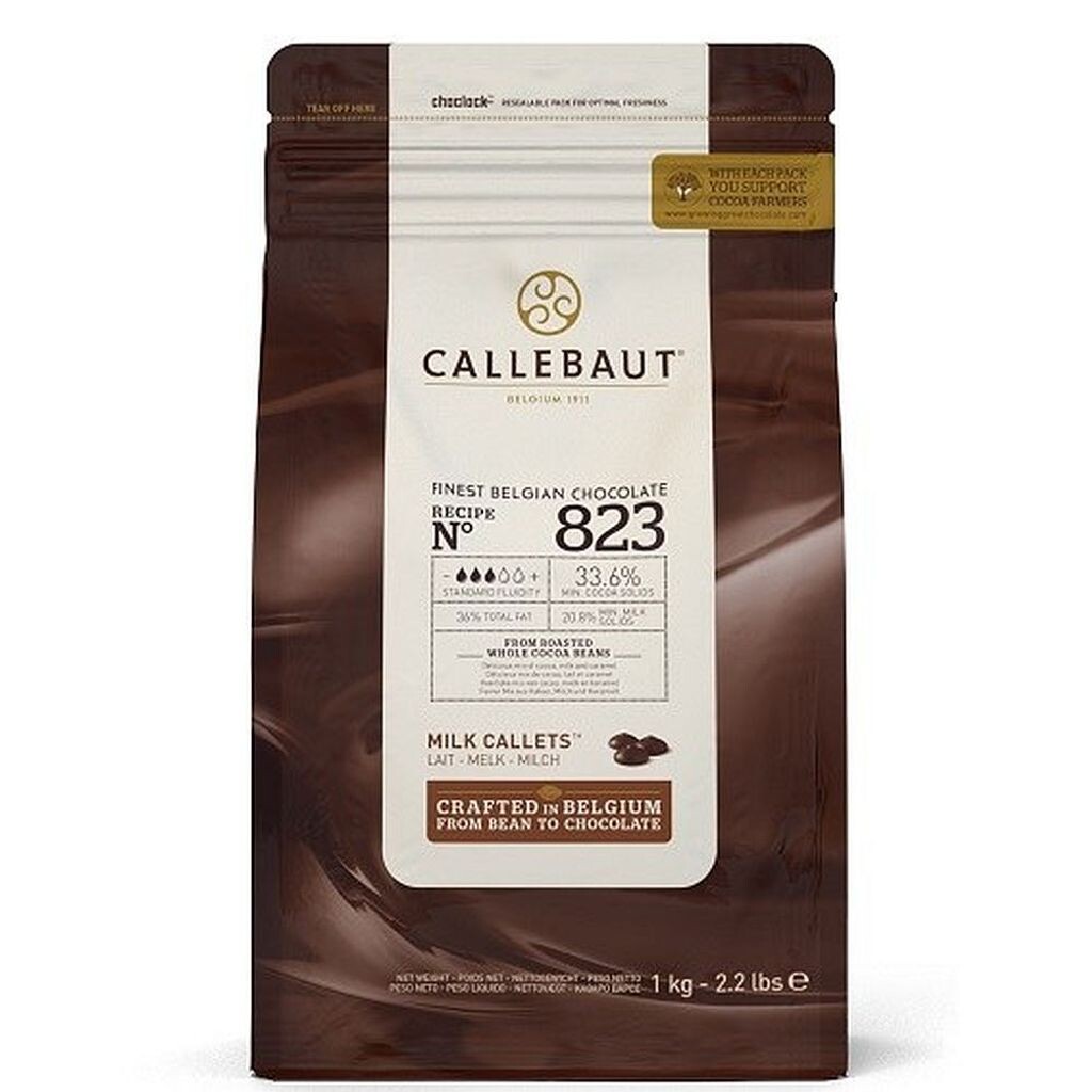 

Callebaut - Рецепт № 823 NV - 1 кг кувертюр из цельного молочного шоколада Callebaut, шоколадная крошка/каллеты Ak-Colonia
