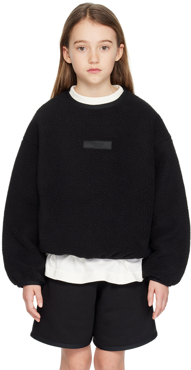 

Детский черный свитшот с круглым вырезом Fear Of God Essentials
