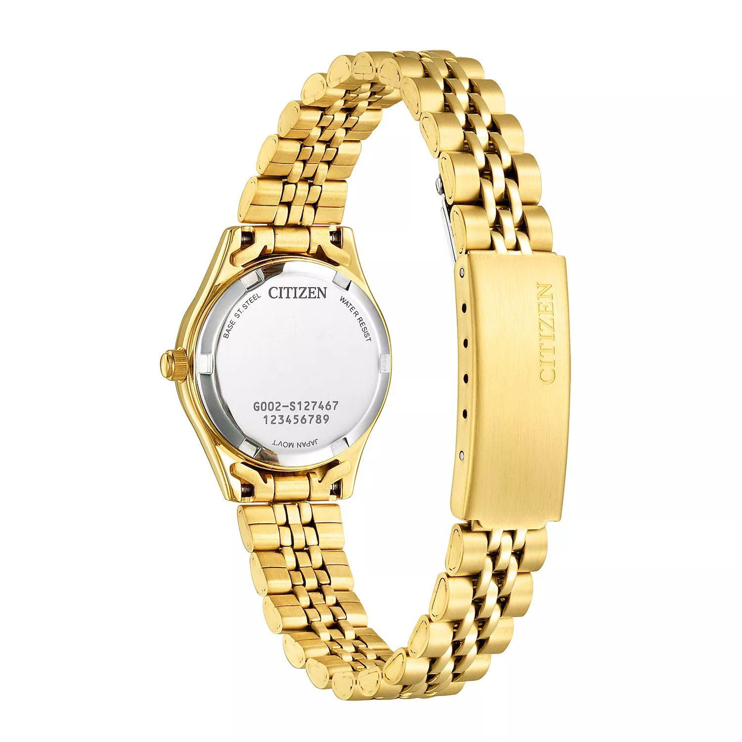 цена Женские часы из нержавеющей стали золотистого цвета с кристаллами - EQ0532-55E Citizen