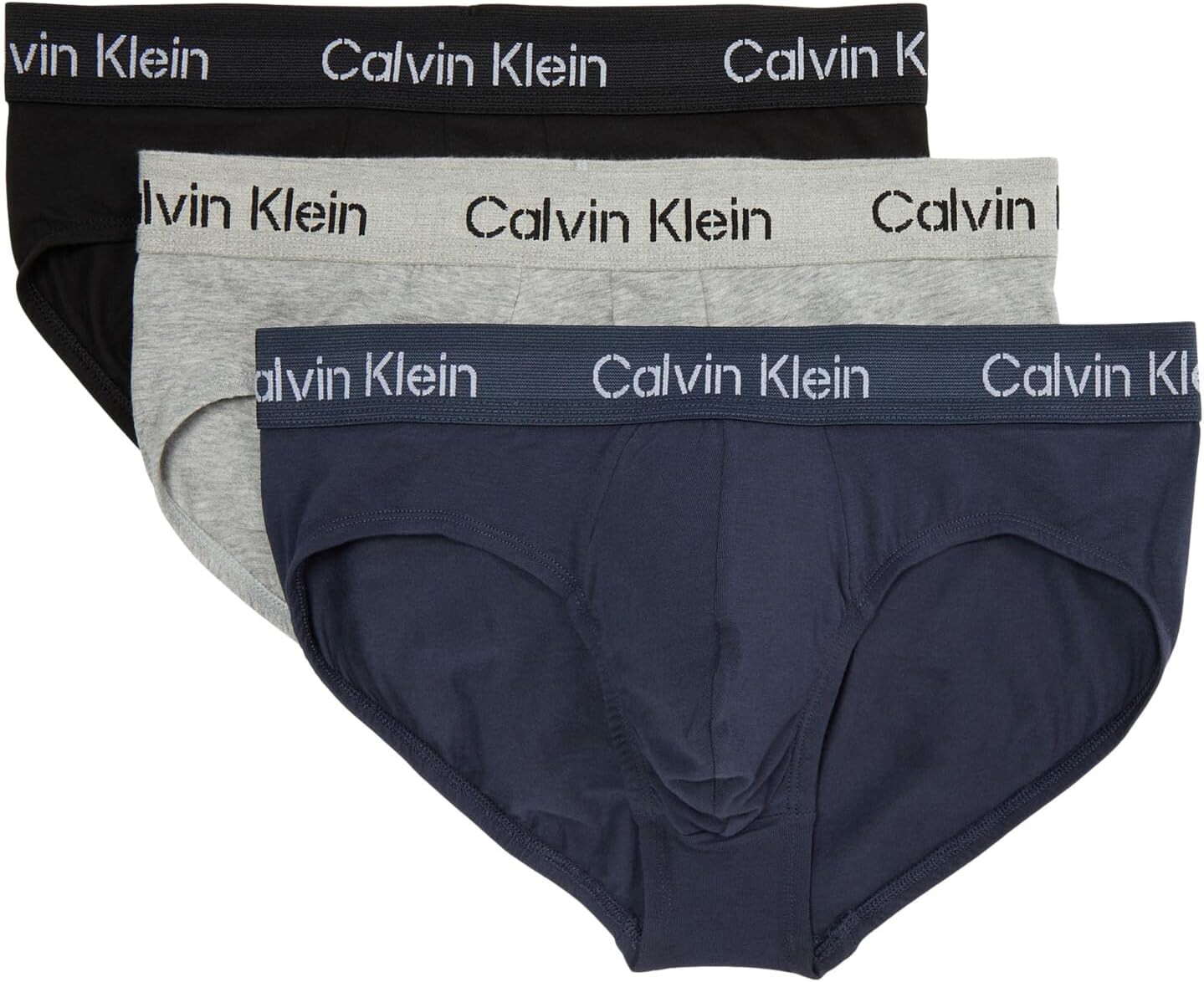 

Трусы на бедрах из эластичного хлопка цвета хаки, 3 шт. Calvin Klein Underwear, цвет Black/Speakeasy/Grey Heather