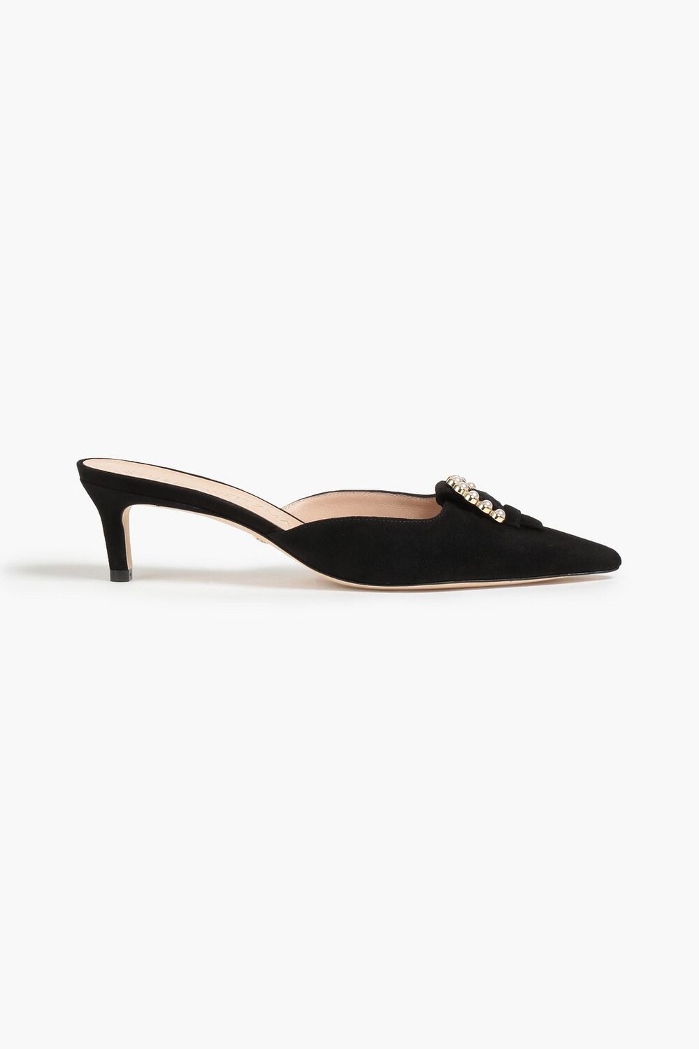 

Замшевые мюли с декором Pearl Buckle STUART WEITZMAN, черный
