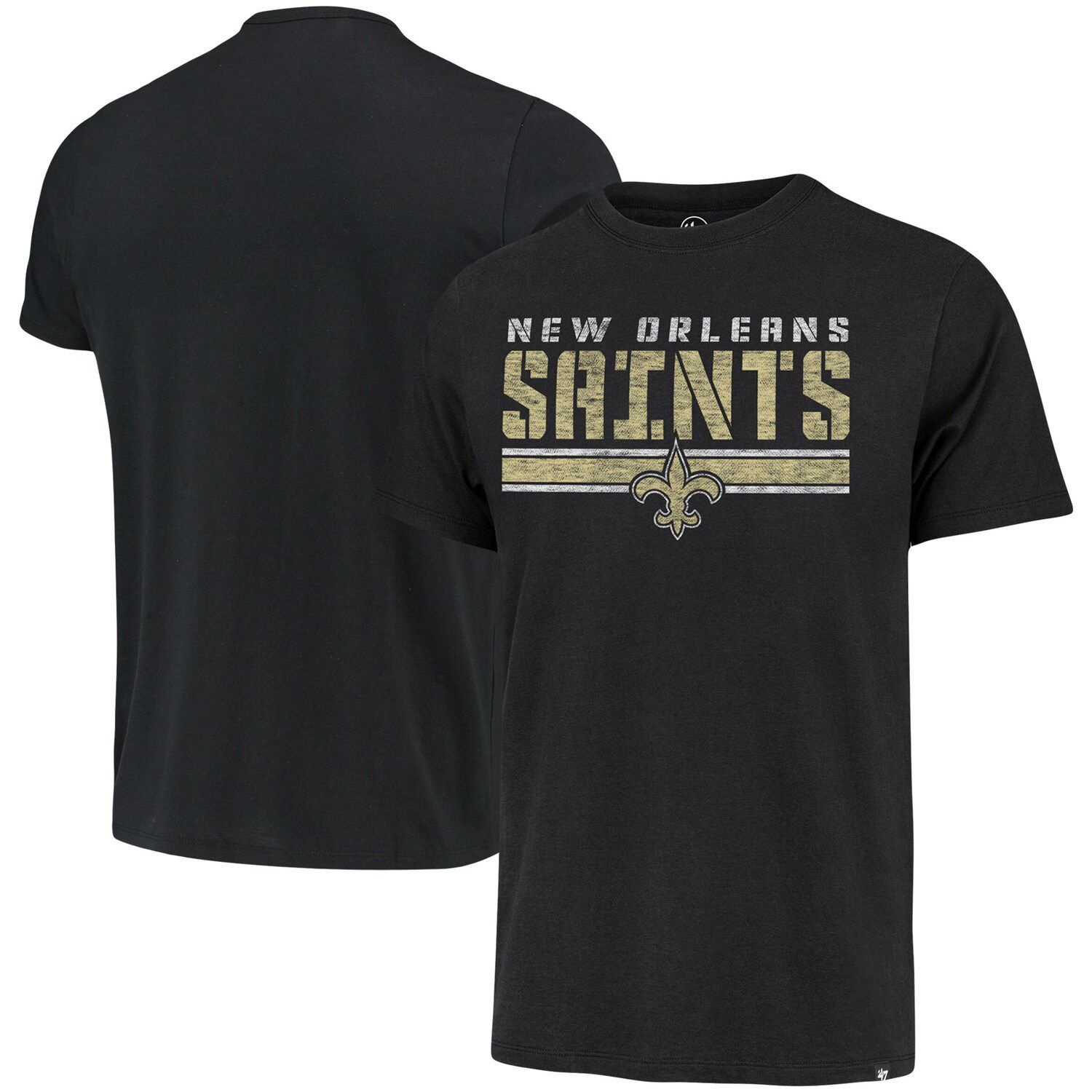 

Мужская черная футболка в полоску New Orleans Saints Team '47