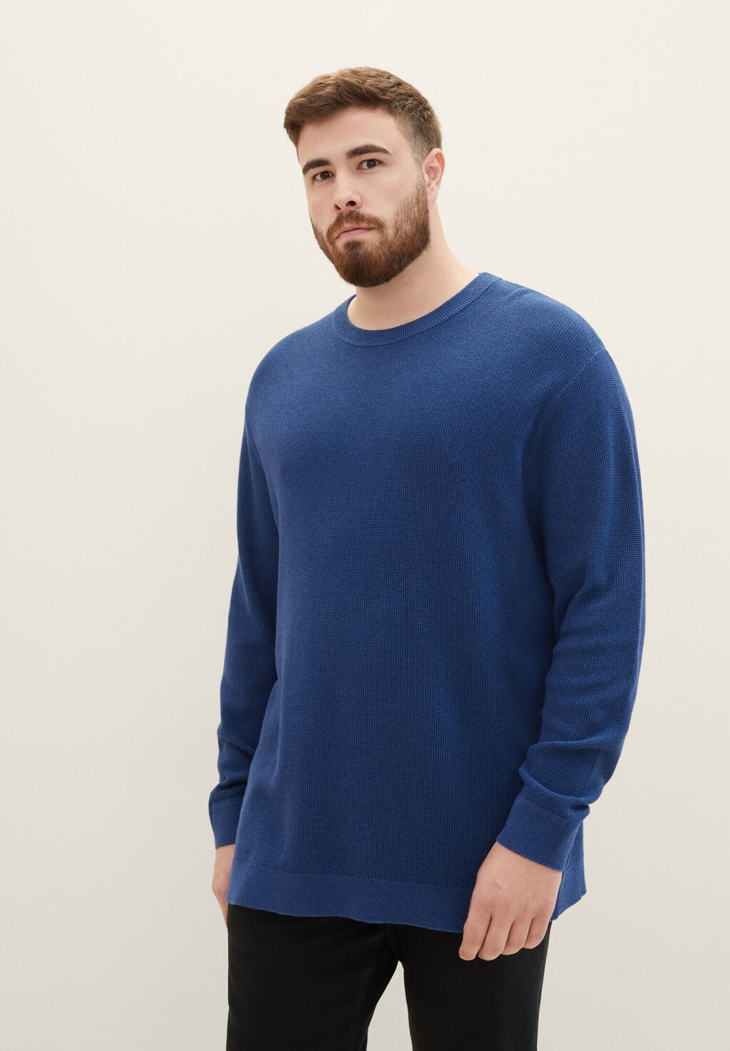 

Свитер Plus In Melange Optik TOM TAILOR, цвет hockey blue dark melange