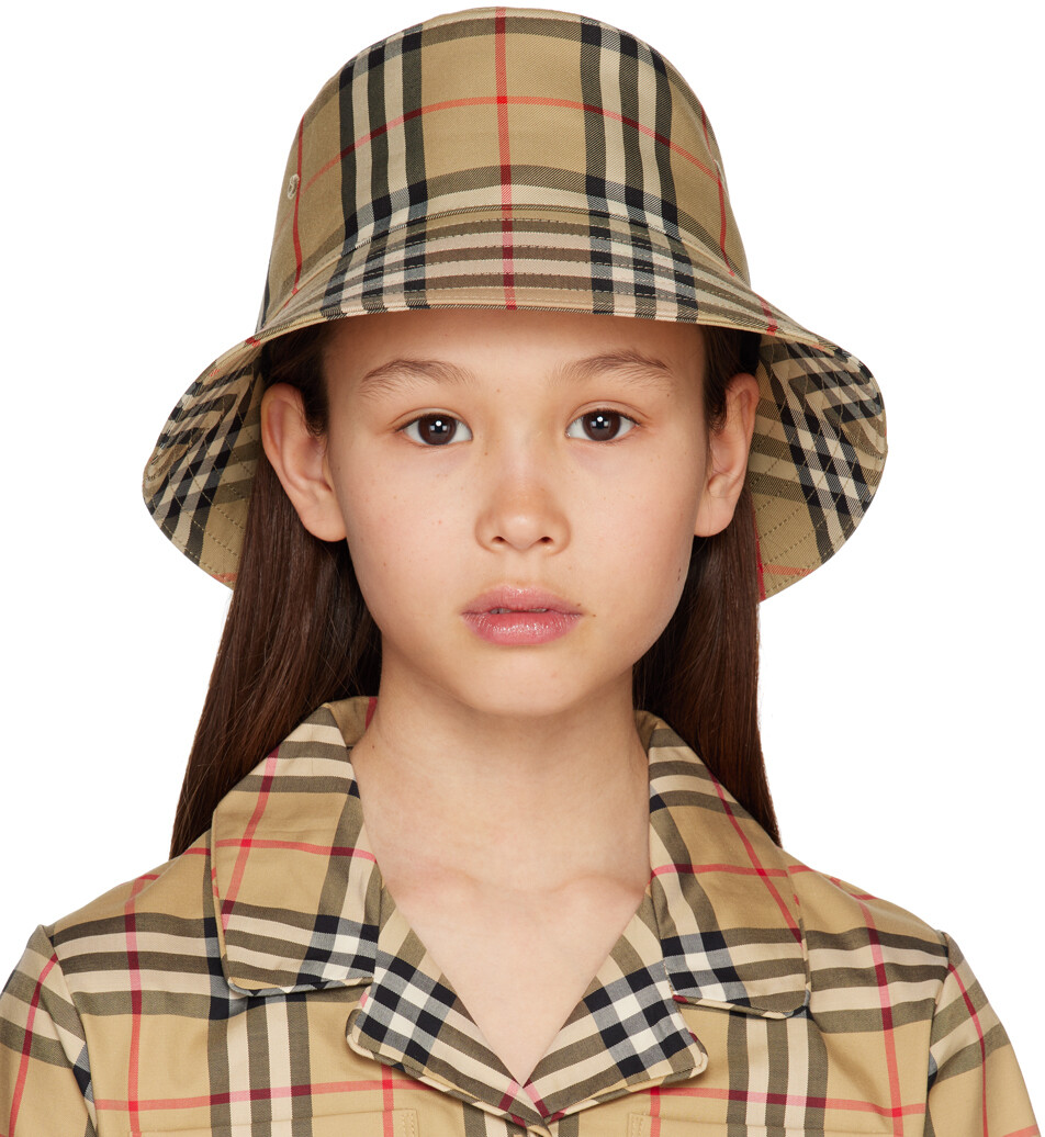 

Детская бежевая панама в клетку Vintage Check Archive бежевый Burberry