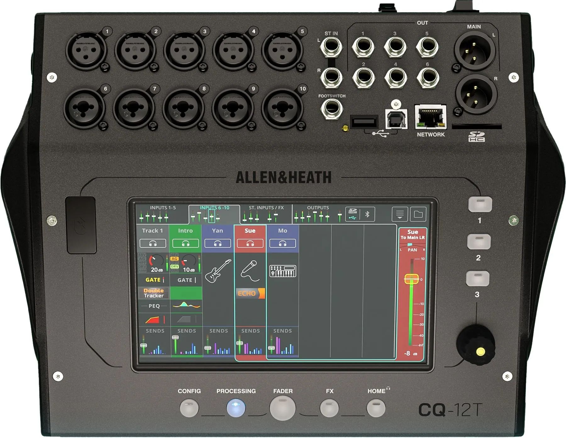 

Новый 10-канальный цифровой микшер Allen & Heath CQ-12T